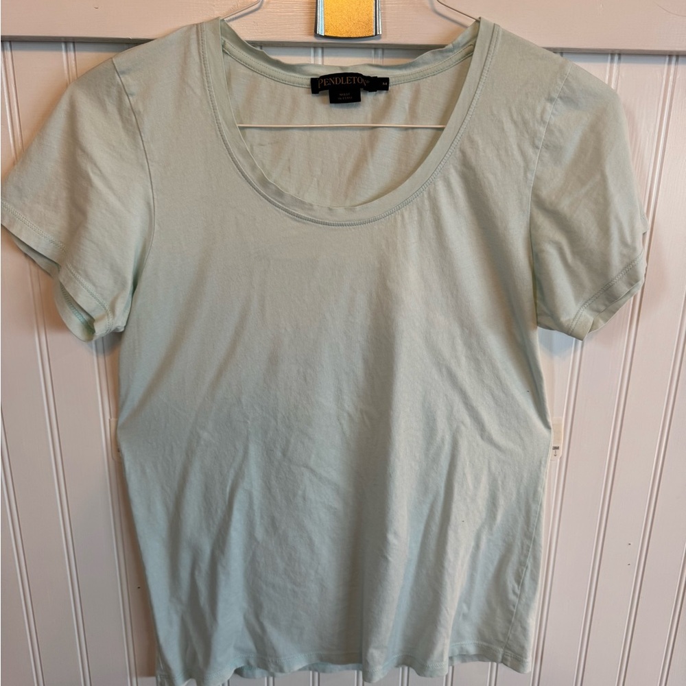 Pendleton Soft Mint Women's Short Sleeve Tee Shirt Scoop Neck Size Medium